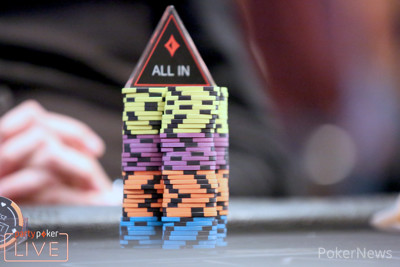 partypoker All-In Button and Chips