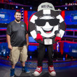 Chippy the WSOP Mascot with 2017 Main Event Winner Scott Blumstein