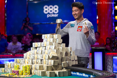 John Cynn pictured celebrating his Main Event win in 2018