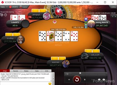 "LukeN73" Eliminated in 6th Place