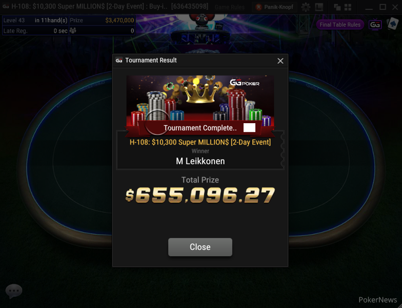 Markus Leikkonen Takes Down 2021 GG Spring Festival Event H-108: $10,300 Super MILLION$ ($651,821) - Vimarsana News