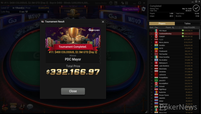 "PDC Mayor" Wins a Circuit Ring and $330,507 in the Colossus
