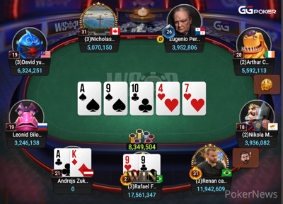 Andrejs "Testosterone" Zukovs Eliminated in 9th Place ($15,032)