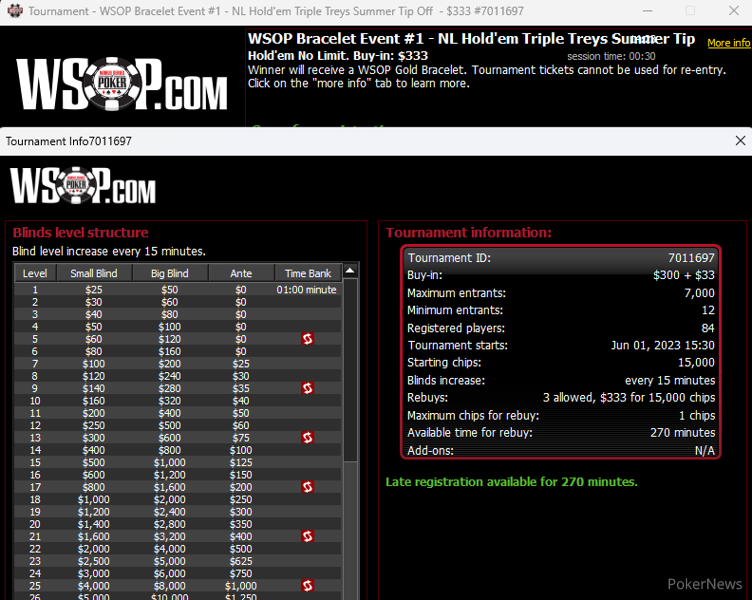 WSOP Online Bracelet Event #1: $333 No-Limit Hold'em Triple Treys Summer Tip Off Begins at 3:30 p.m. - Vimarsana News