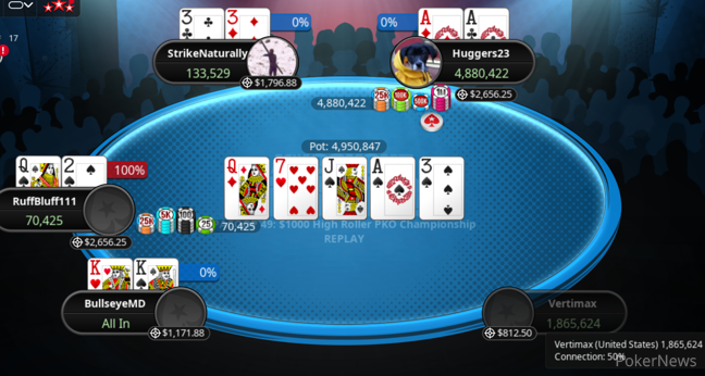 "BullseyeMD" Eliminated in 5th Place ($4,780)