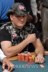 Andy Bloch, chip leader for the final table