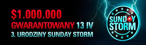Hasło do specjalnego freeroll'a PokerNews z okazji Sunday Storm 3rd Anniversary! 101