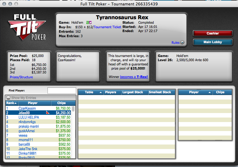 Joel Dias Faz 2 FT's na Full Tilt Poker & Mais 102