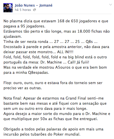 Ayaz "Dr.Machine" Manji e José Noronha no dia 3 da Grand Final do EPT 101