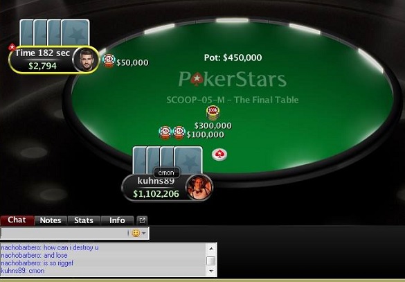 Nervinės įtampos neatlaikęs PokerStars Pro komandos narys pralošė dvikovą dėl SCOOP... 101