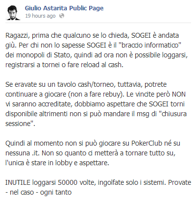 Sogei in TILT: panico ieri sera nel mondo del poker online .it! 102