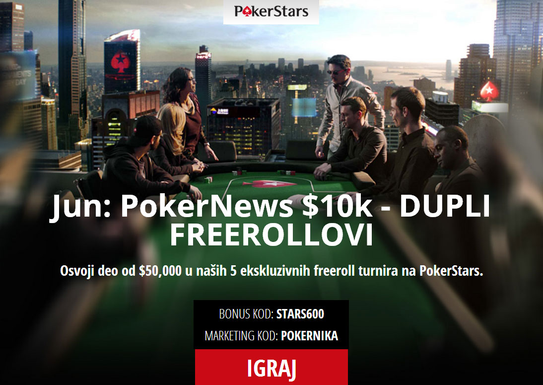 Jun: PokerNews $10k - DUPLI FREEROLLOVI