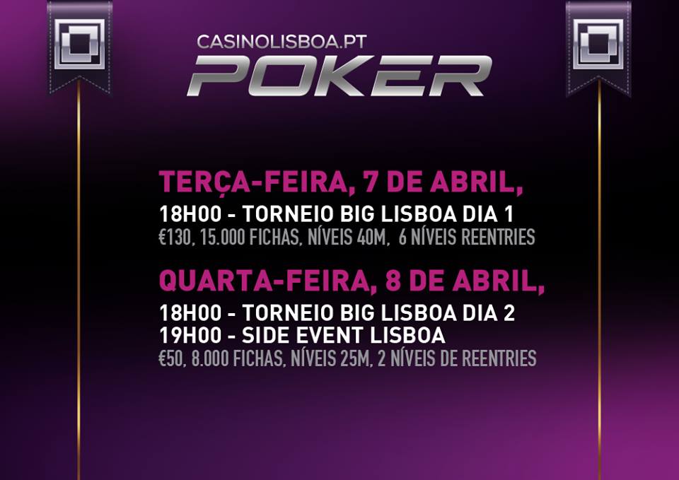 Hoje às 18:00 - Big Lisboa 1 no Casino Lisboa 101