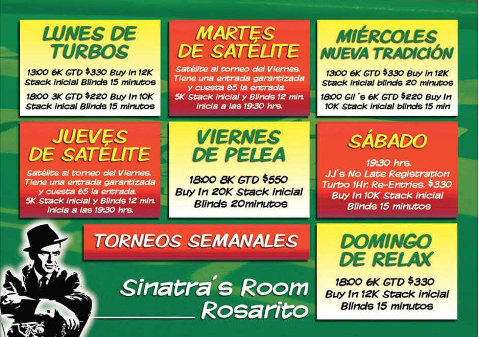 El Sinatra´s Room te presenta sus torneos diarios 101