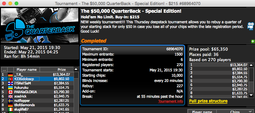 Afonso Ferro 2º no Quarterback da 888poker & Mais 101