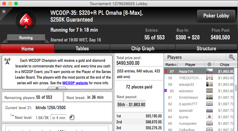 WCOOP: João "Naza114" Vieira ITM no #35 e Ruma ao Dia 2 do #34 (19/30) 101
