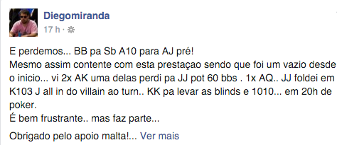 Alfaia, Diogo Miranda e Giovani ITM no Main Event BSOP Millions 101