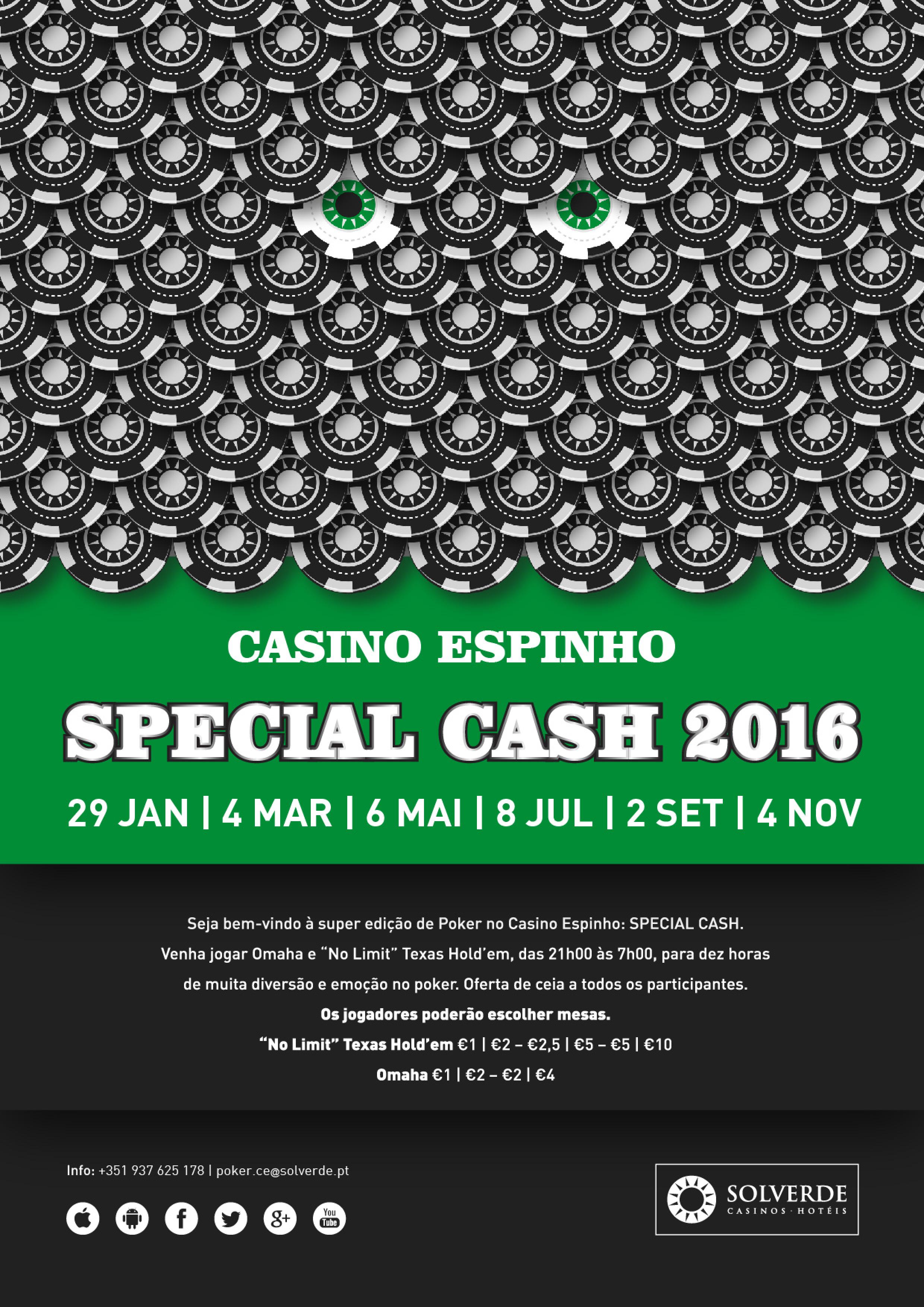 Special Cash Hoje (8 Julho) à Noite no Casino de Espinho 101