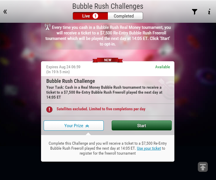 Нови Bubble Rush Tтурнири дебютираха в PokerStars 101