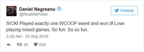 Daniel Negreanu Vence Primeiro Título WCOOP 101
