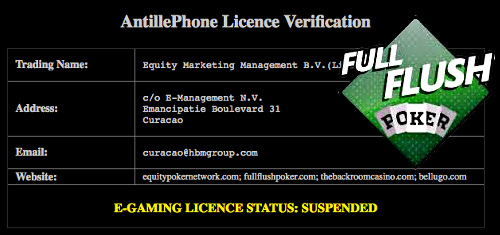Full Flush Poker с прекратен лиценз и неработещ сайт... 101