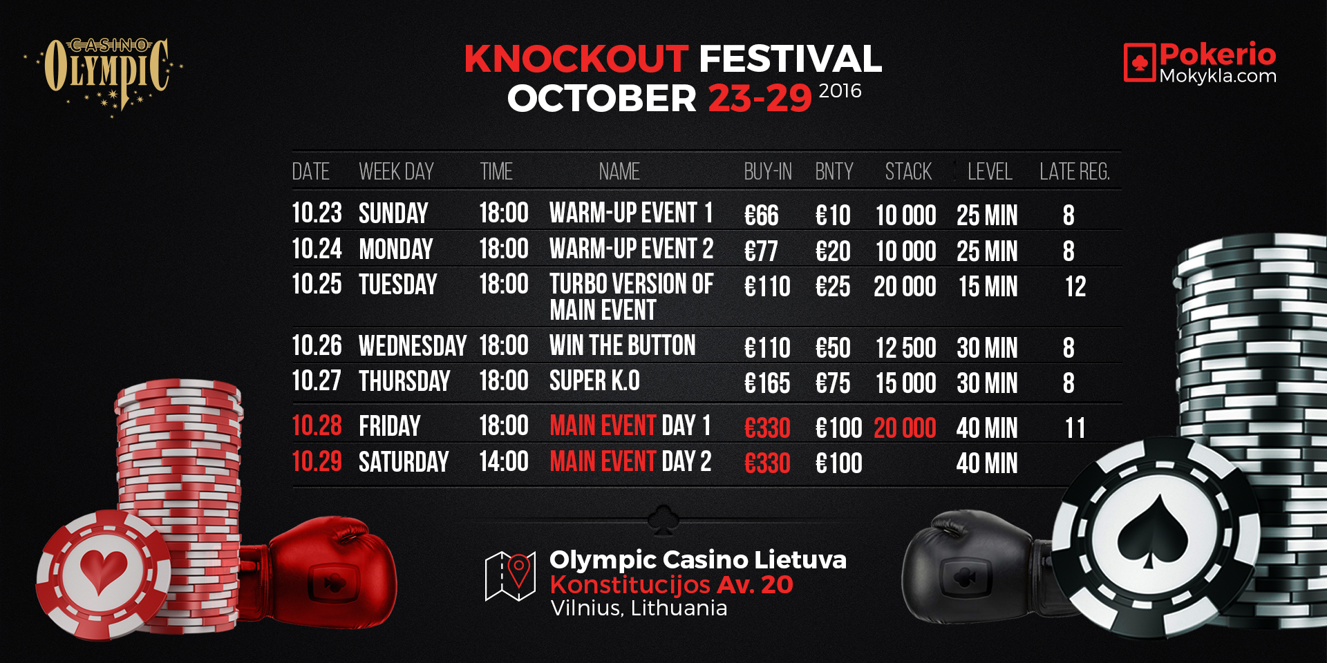 Satellites to the KnockOut Festival Main Event will start soon 101
