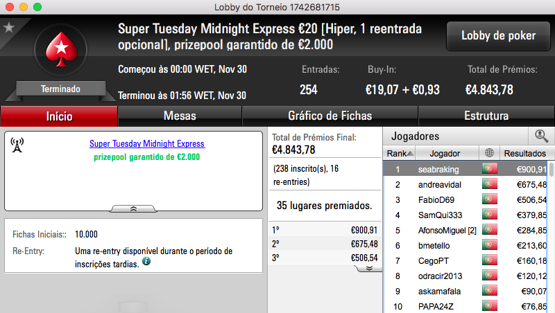 seabraking, myXadow e Yocoman9 Brilharam no Arranque da PokerStars.PT 101