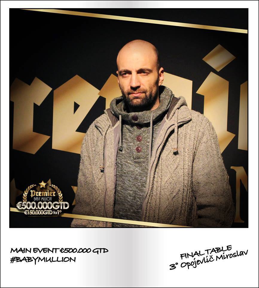 Miroslav Opojevlić Osvojio Treće Mesto na Baby Million Main Eventu 103