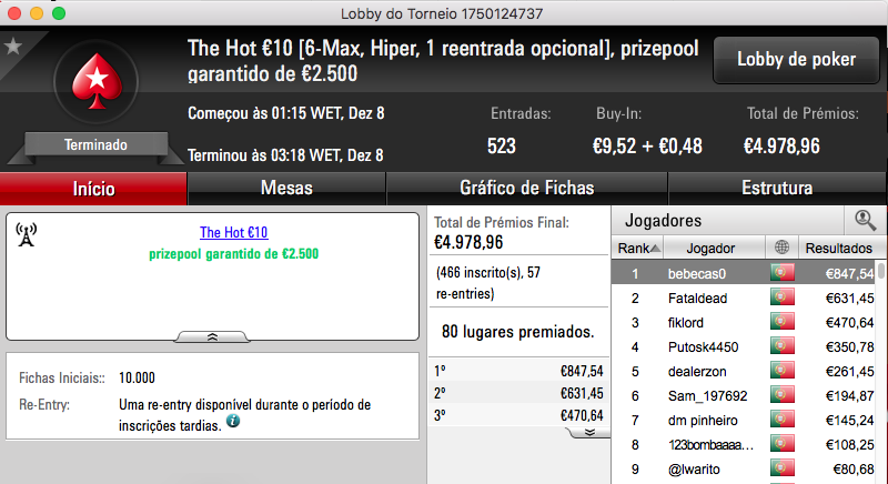 puto59 Vence The Big €100, cfaria6 o The Hot BigStack Turbo €50 & Mais 103