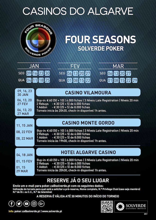 Four Seasons Solverde Poker: Chaves, Espinho e Monte Gordo Realizam Torneios Hoje (8 Fev.) 103