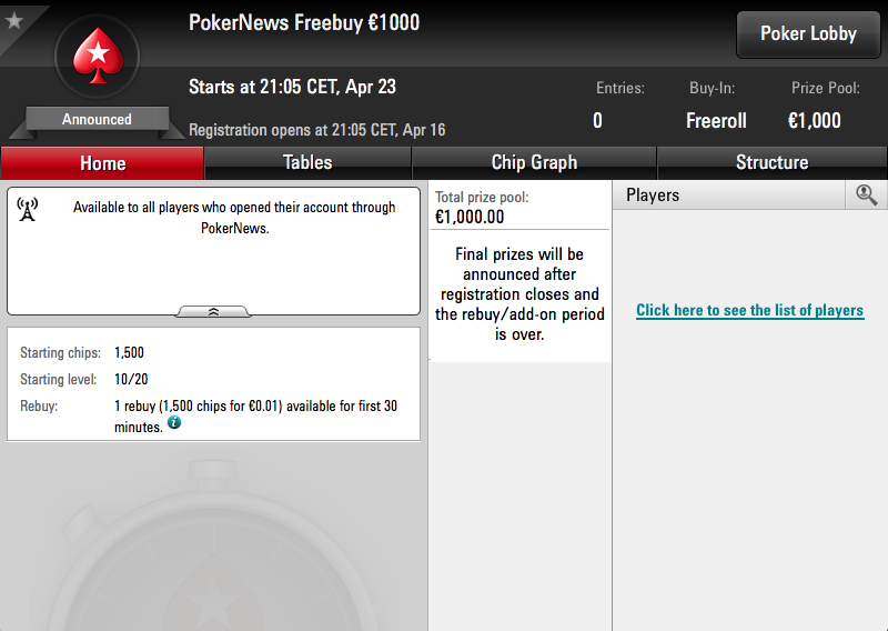 Participa gratis y gana una parte de los 1.000€ de nuestro Freerebuys de mayo en PokerStars 101