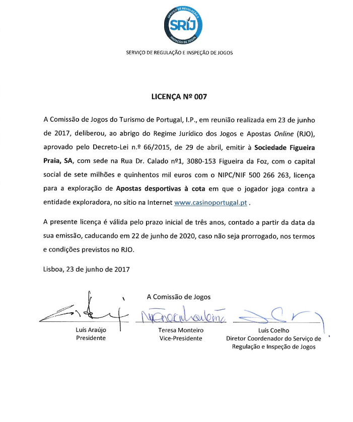 Casino Portugal com Sétima Licença de Jogo 101