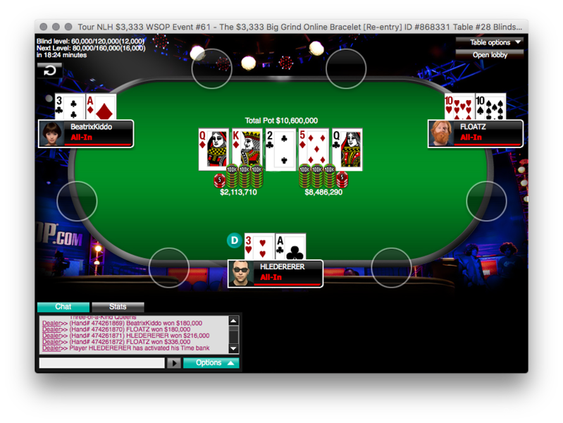 FLOATZ Conquista Evento #61: ,333 WSOP.com ONLINE No-Limit Hold'em High Roller 101