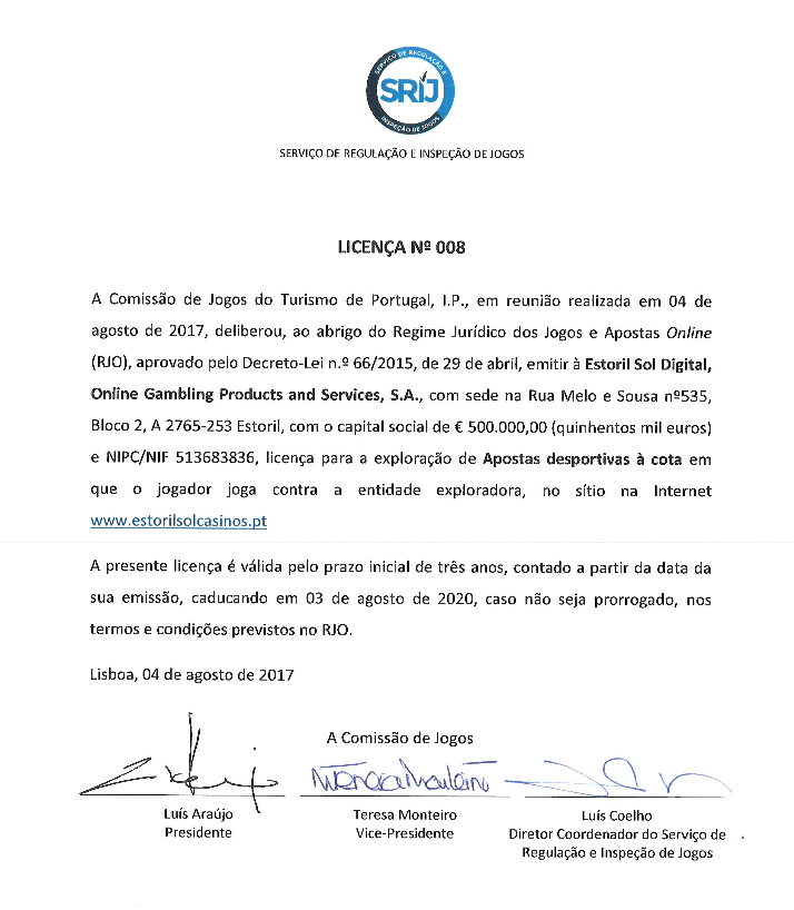 Estoril Sol Casinos Recebe Oitava Licença de Jogo 101