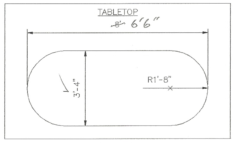 6 person poker table size