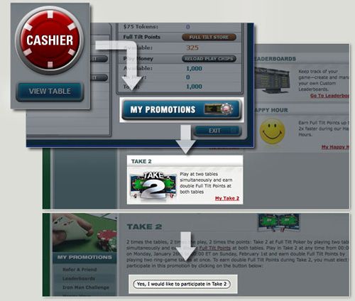 Juegue al Take 2 y gane puntos para duplicarlos en Full Tilt Poker 101