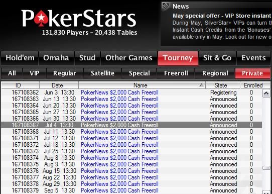 ,000 Cash Freerolls Weekly at PokerStars! 101