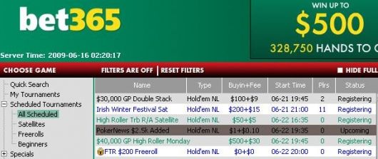 bet365 扑克,500 附加系列赛 – 扑克新闻专享 101