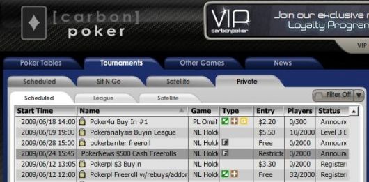 Carbonis PokerNewsi 0 freerollid, deposiit pole vajalik! 101