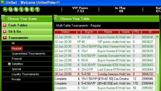 Unibet Poker Freerolls semanales con 2.000 $ de premio 101