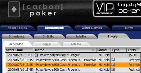 Carbon Poker 0 Cash und Tickets für den PokerNews Cup Qualifier zu gewinnen! 101