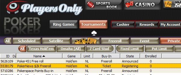 Play ,000 Cash Freeroll at PlayersOnly 101