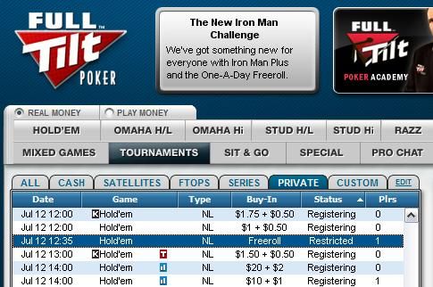 Full Tilt Poker 0 freeroll program 101