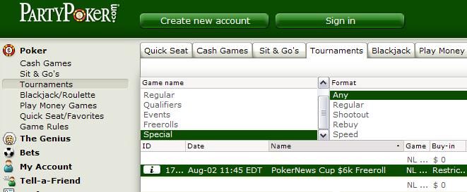 ,000 in PokerNews Cup Freerolls from PartyPoker! 101