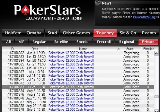 PokerStarsin ,000 Cash –ilmaisturnausten sarja jatkuu 101