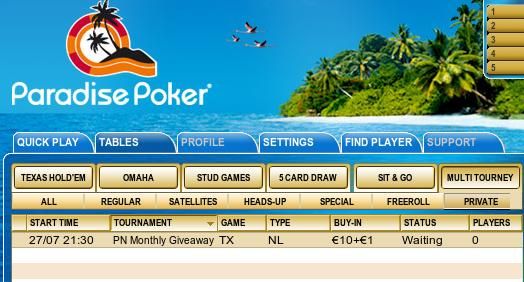 Paradise Poker offre pc portables, écrans plats Sony et Ipod Touch ce Lundi à 22H30 101