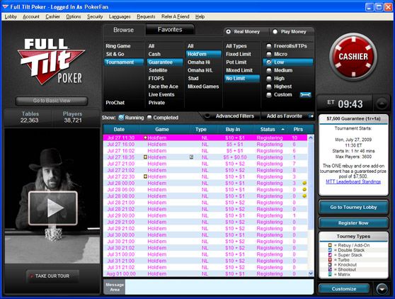 Full Tilt Poker : nouveau logiciel et gros bonus 102