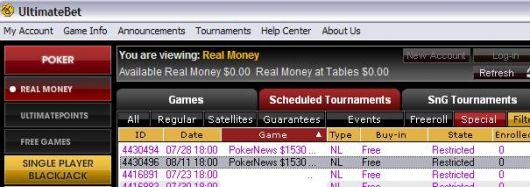 Võida UltimateBetis 0 maksev pääse 0.000 GTD turniirile! 101