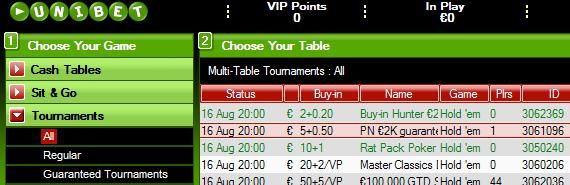 €2,000 Guaranteed Tourney at Unibet Today! 101