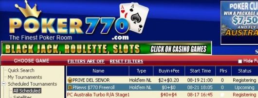 "扑克770"770美元现金比赛 101